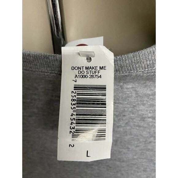 Delta Pro Weight Mens Graphic Gray T-Shirt Large Please Don't Make Me Do Stuff - Picture 9 of 9